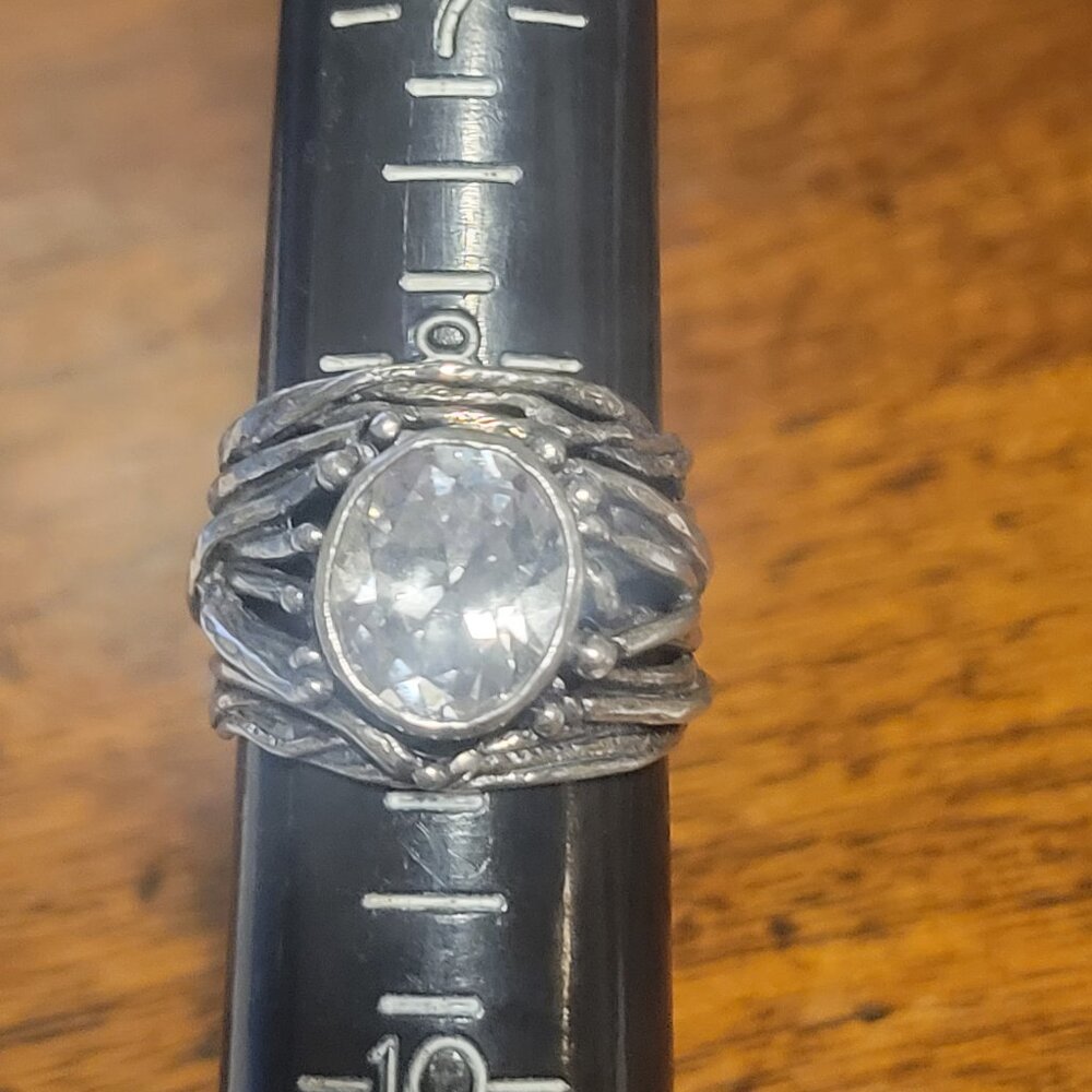 Large CZ SILPADA sterling silver ring, 8.75 - Picture 3 of 5